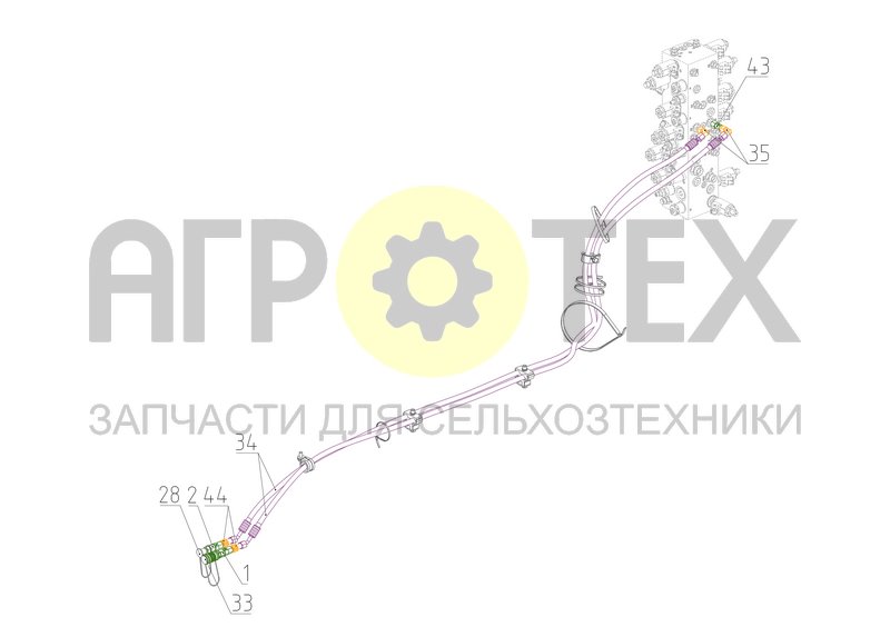 Чертеж Гидрооборудование подключения адаптера (РСМ-200.09.01.009Ф)